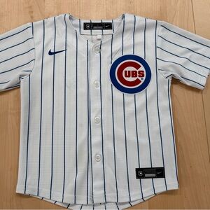 Nike Kids White and Blue Cubs Jersey